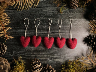 Felted Wool Heart Ornament